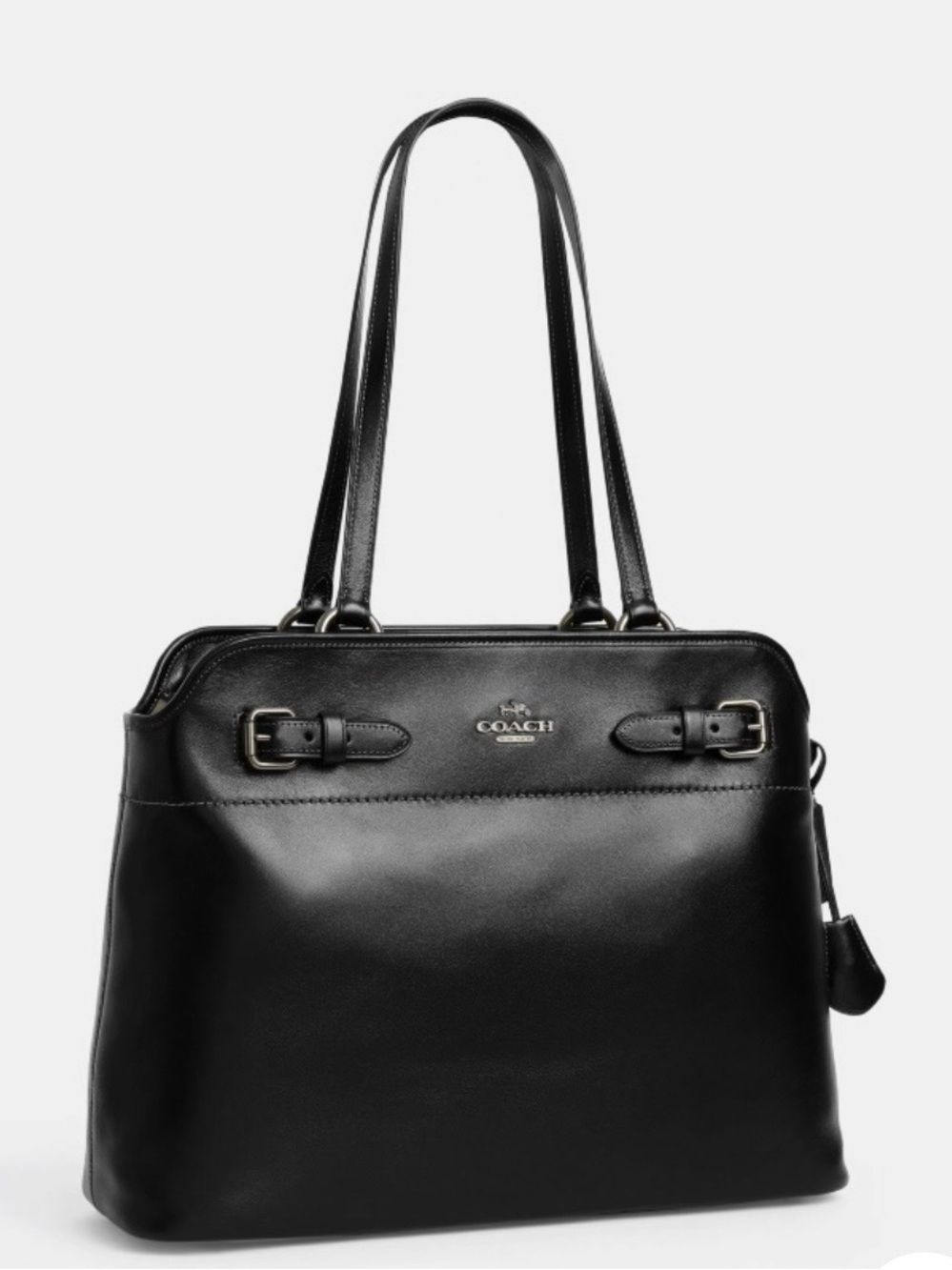 NWT  Coach Black Smooth Leather Tote
